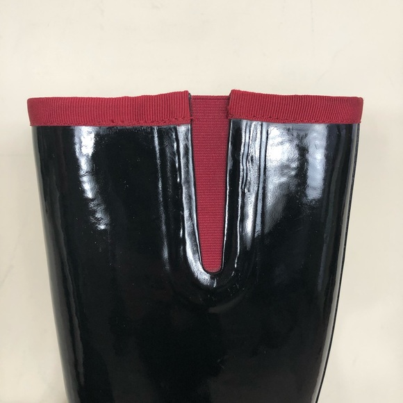 Cole Haan Tall Black glossy rubber boots size 9 worn once. - Picture 7 of 9